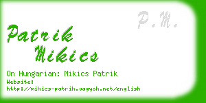 patrik mikics business card